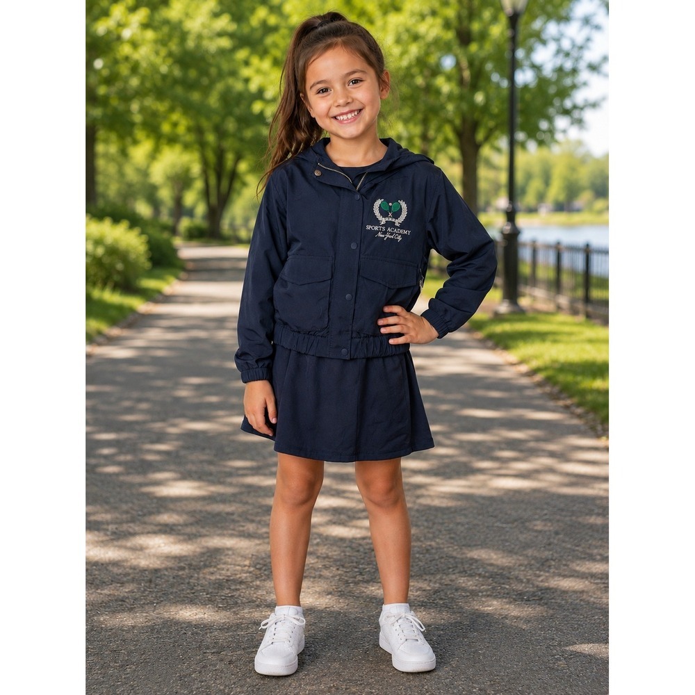 Violet Skye Girls Navy Sports Academy Tennis Dress and Windbreaker Set Size 8